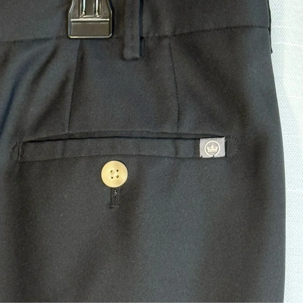 Peter Millar‎ Classic Black Tab front Dress Pants size 36 x 32 measures 38